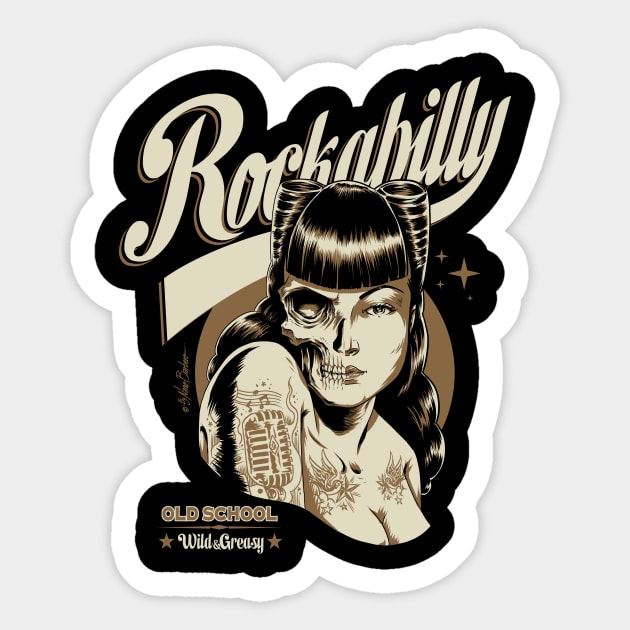 Rockabilly Girl Sticker by nanobarbero